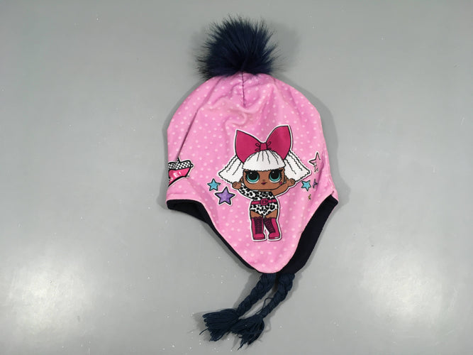 Bonnet rose poupées LOL pompon, moins cher chez Petit Kiwi