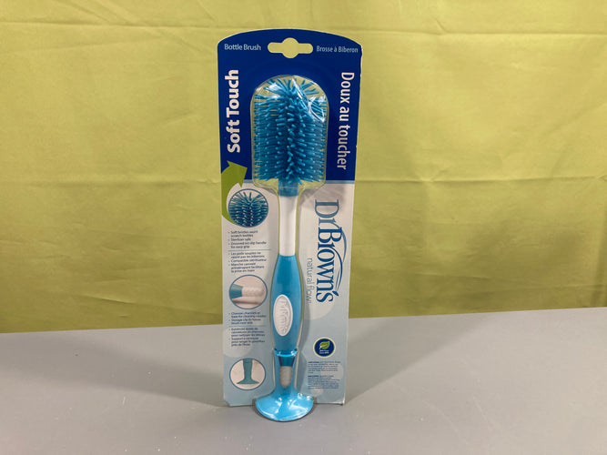 NEUF Brosse à biberon silicone bleu Dr Browns, moins cher chez Petit Kiwi