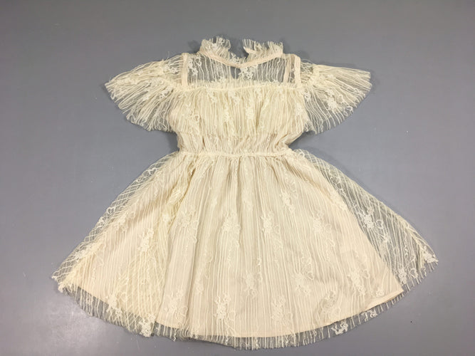 Robe m.c dentelle écru (taille estimée), moins cher chez Petit Kiwi