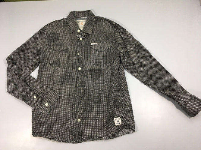 Chemise m.l noire pois, moins cher chez Petit Kiwi