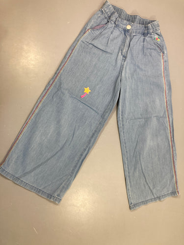 Pantalon denim , baguette magique en sequins rose et jaune, moins cher chez Petit Kiwi