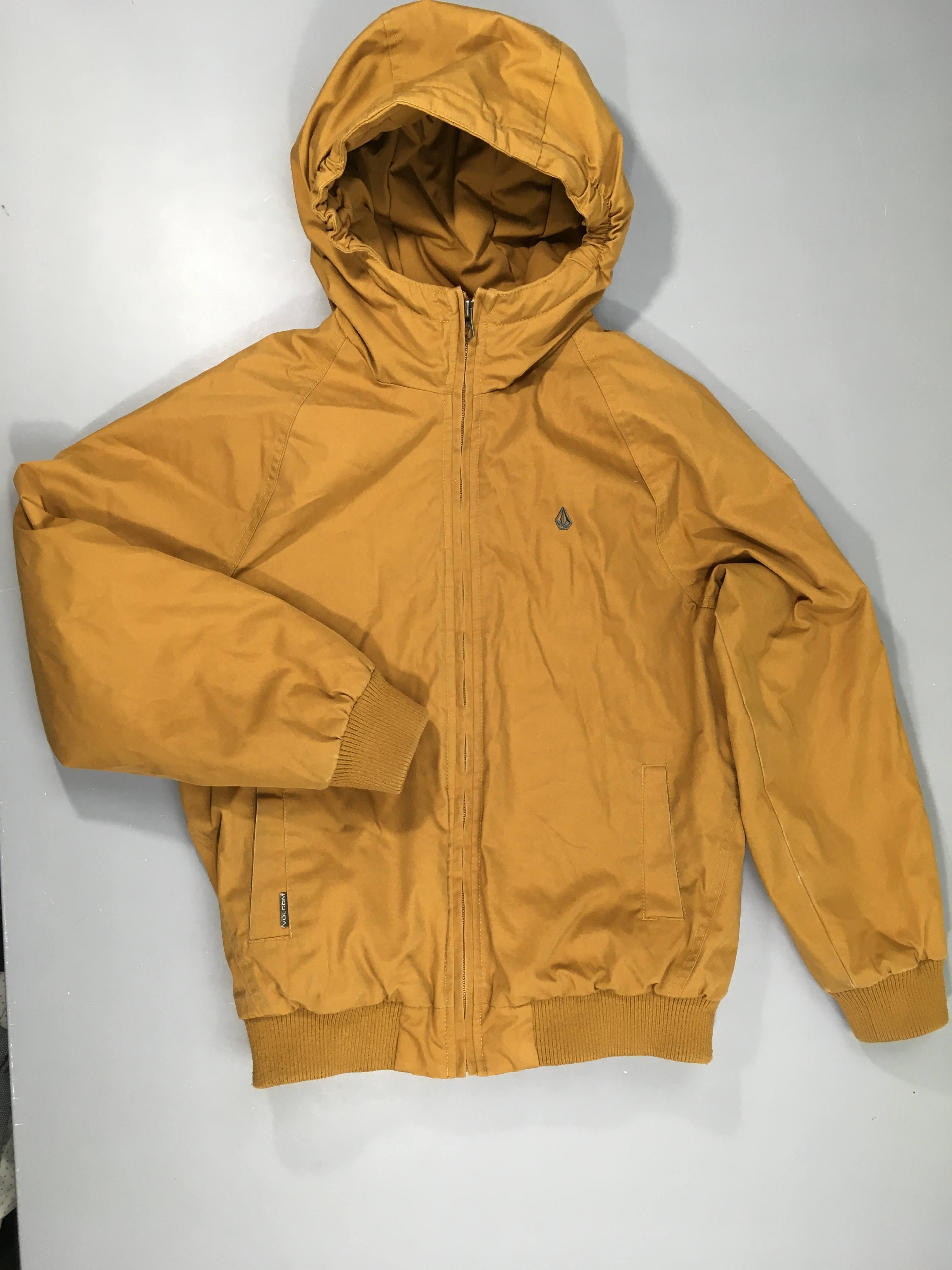 Veste zippée ouatinée ocre à capuche Volcom, résistante à l'eau (prix neuf 110€)