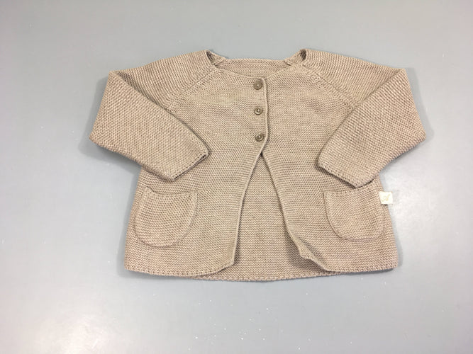 Gilet mailles beige grisé, moins cher chez Petit Kiwi