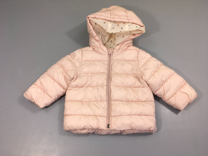 Doudoune rose à capuche, moins cher chez Petit Kiwi
