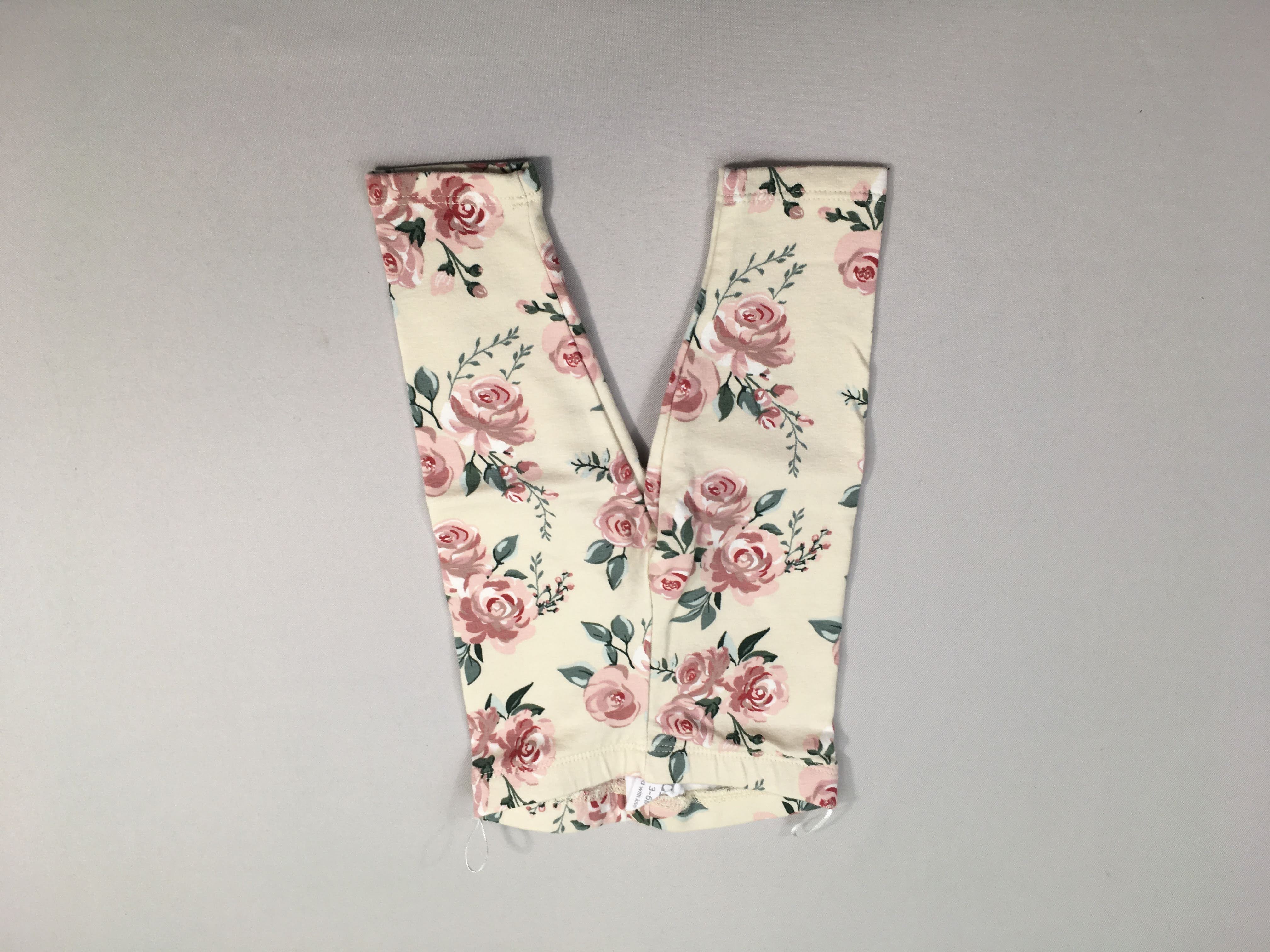 Legging épais écru fleurs