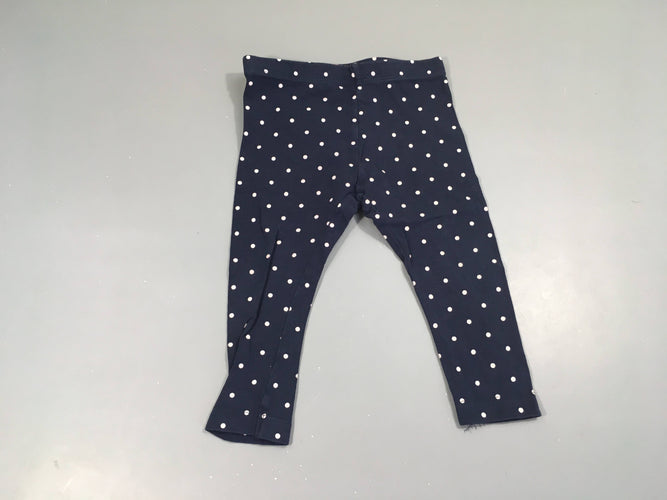 Legging bleu marine pois, moins cher chez Petit Kiwi
