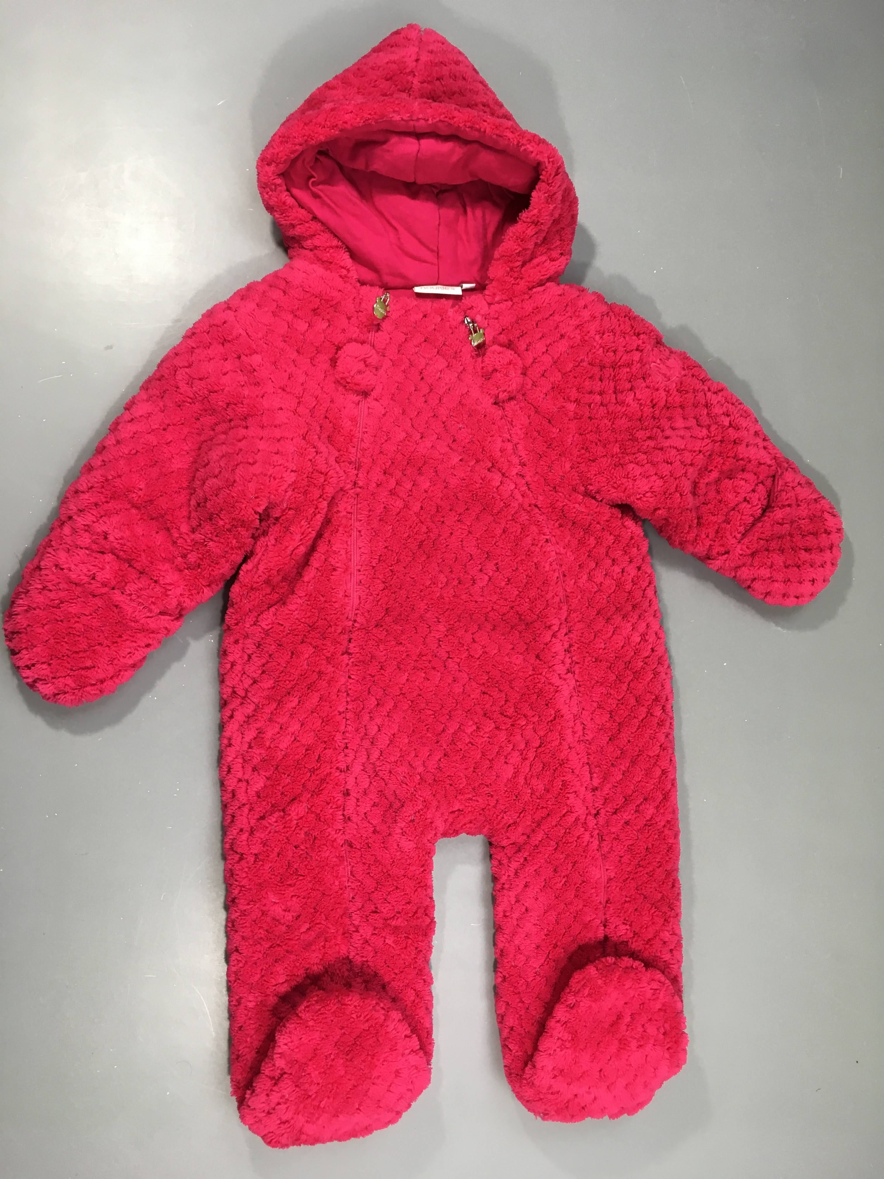 Combinaison pilote peluche fuchsia