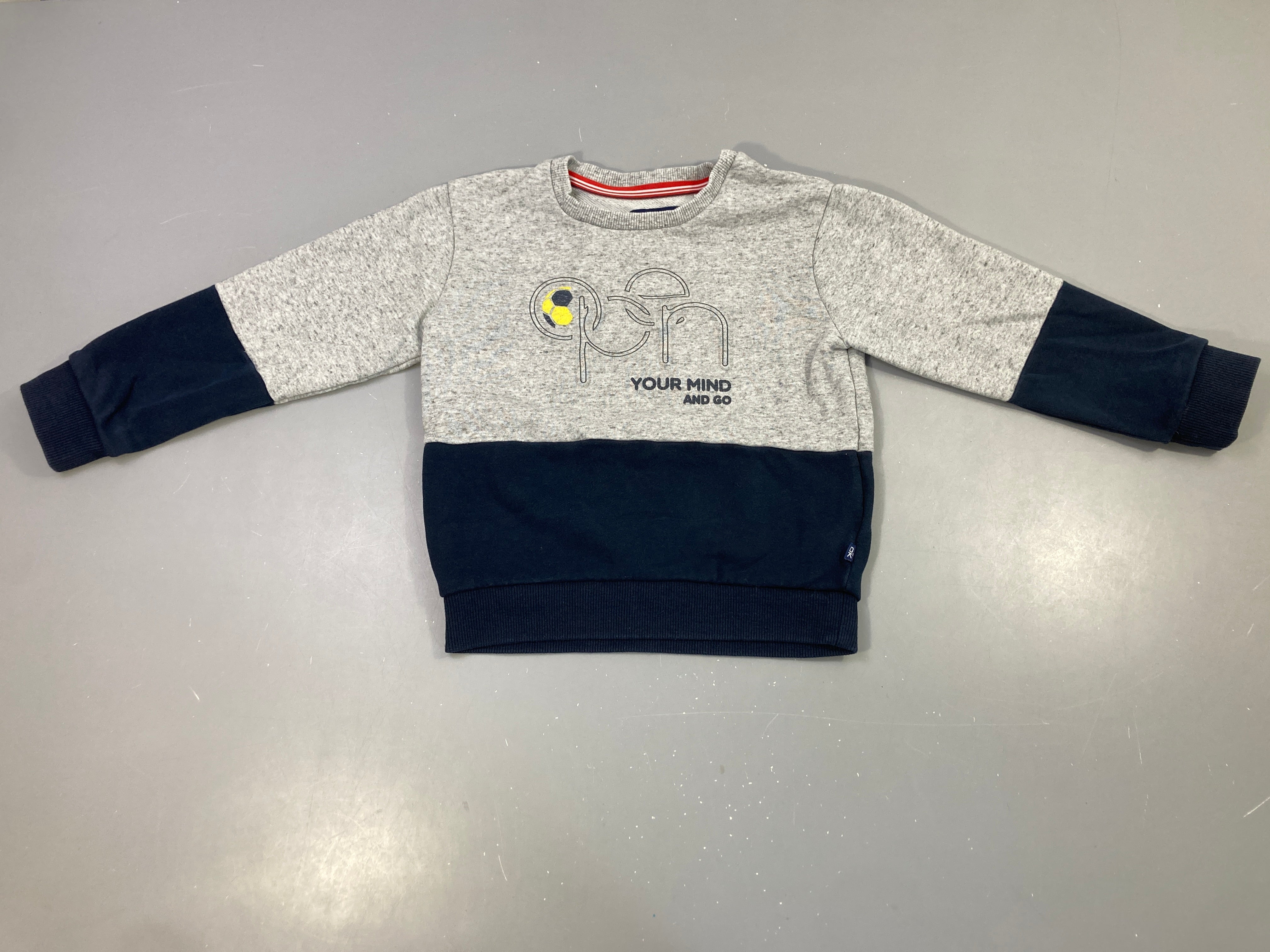 Sweat bicolore gris/marine 