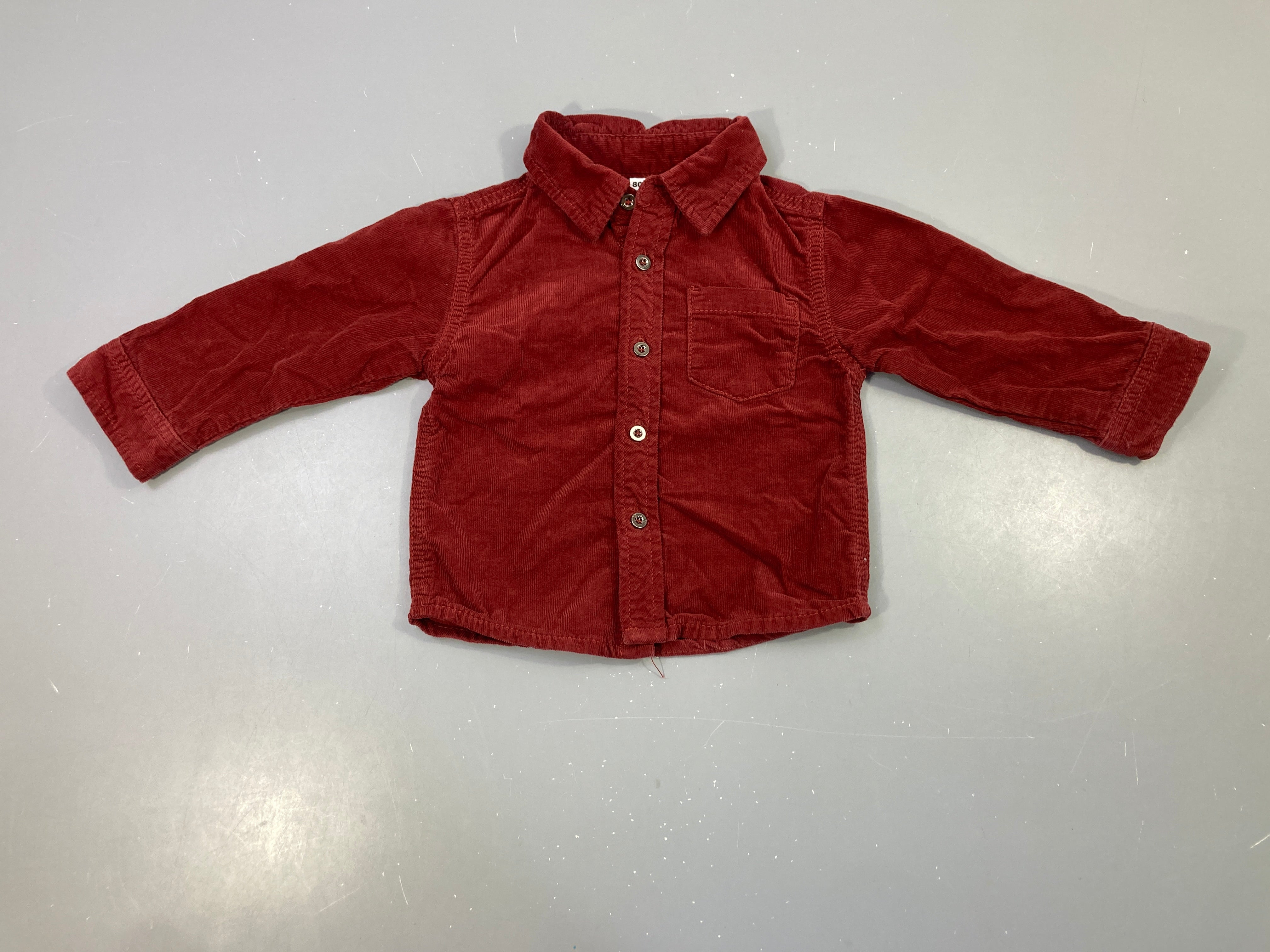 Chemise velours côtelé bordeaux