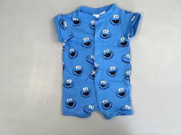 Combishort jersey bleu monstres