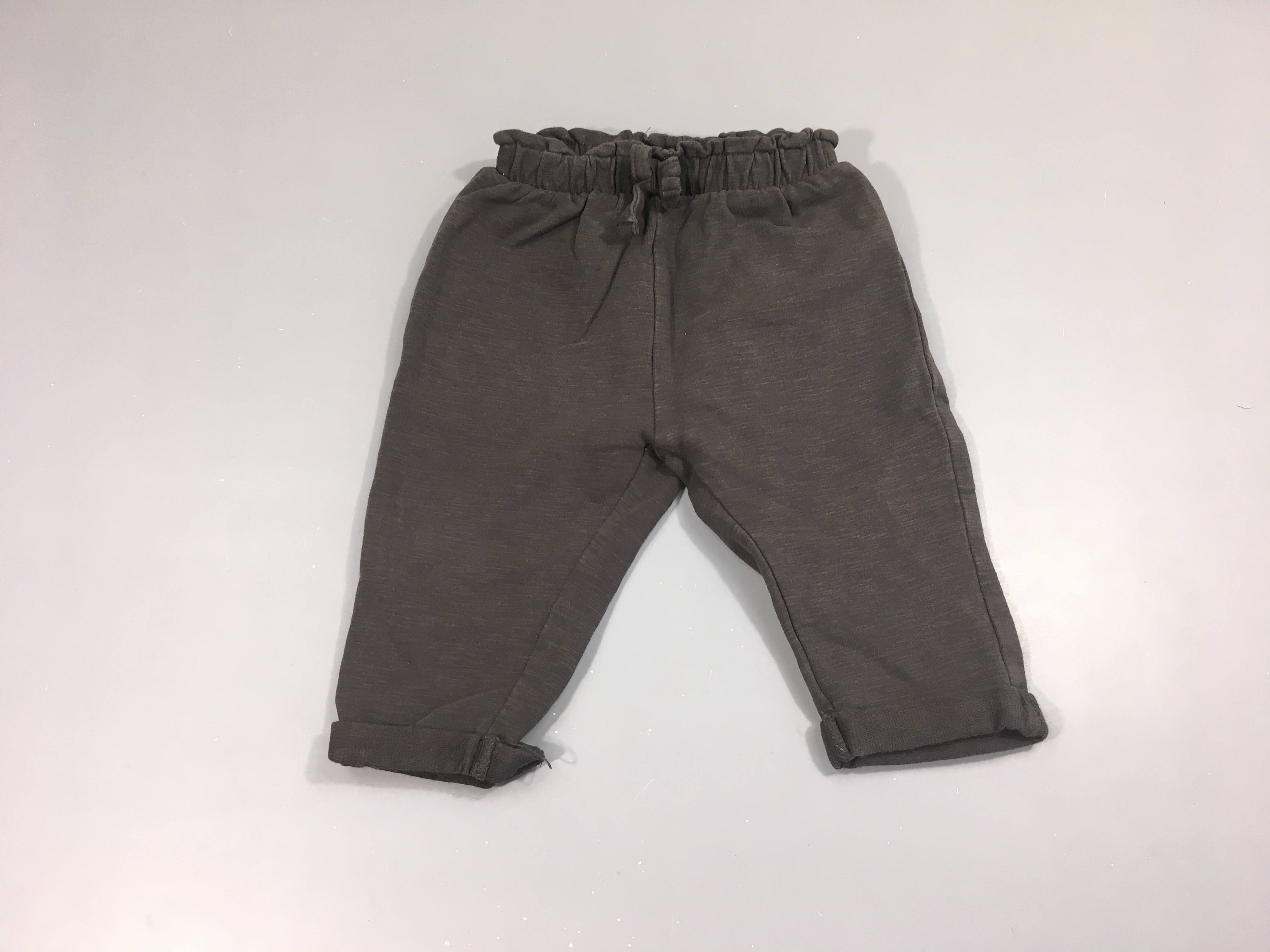 Pantalon molleton gris foncé flammé