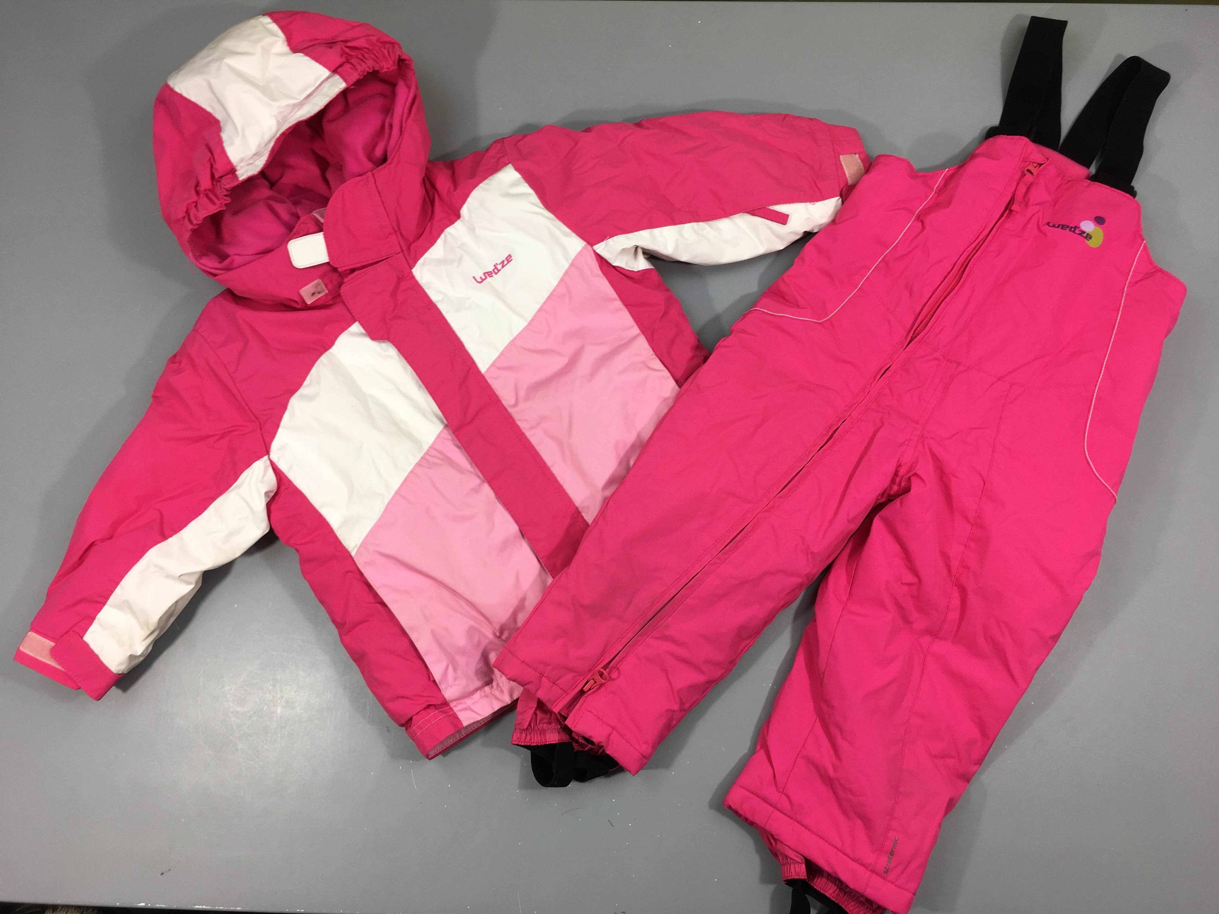 Veste de ski rose + Salopette de ski Wed'ze