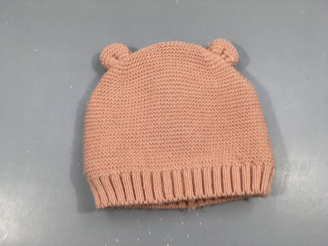 Bonnet mailles vieux rose doublé polar oreilles, moins cher chez Petit Kiwi