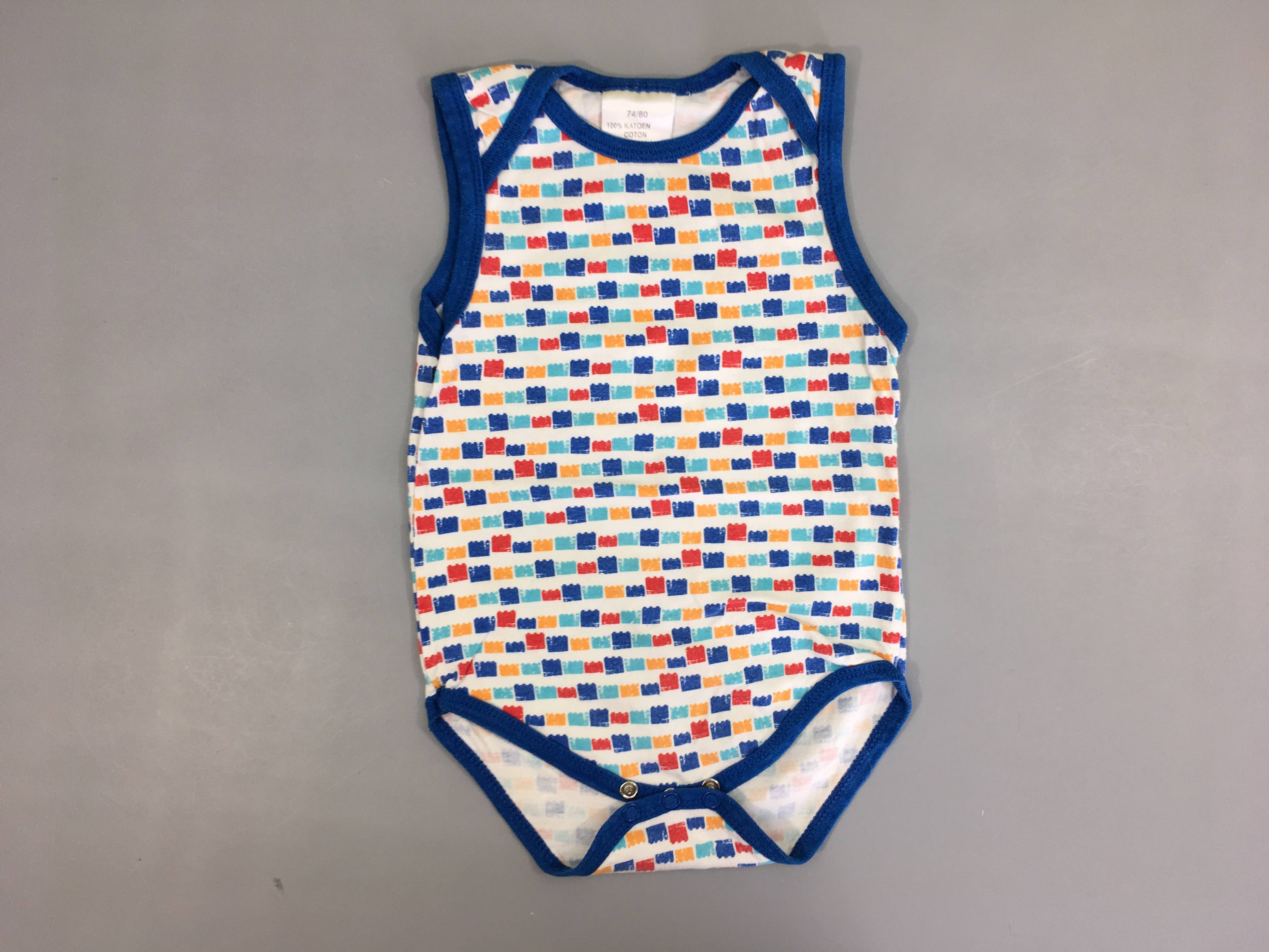 Body s.m blanc motifs blocs multicolores