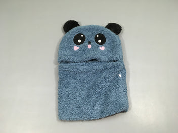 Cagoule velours bleu panda