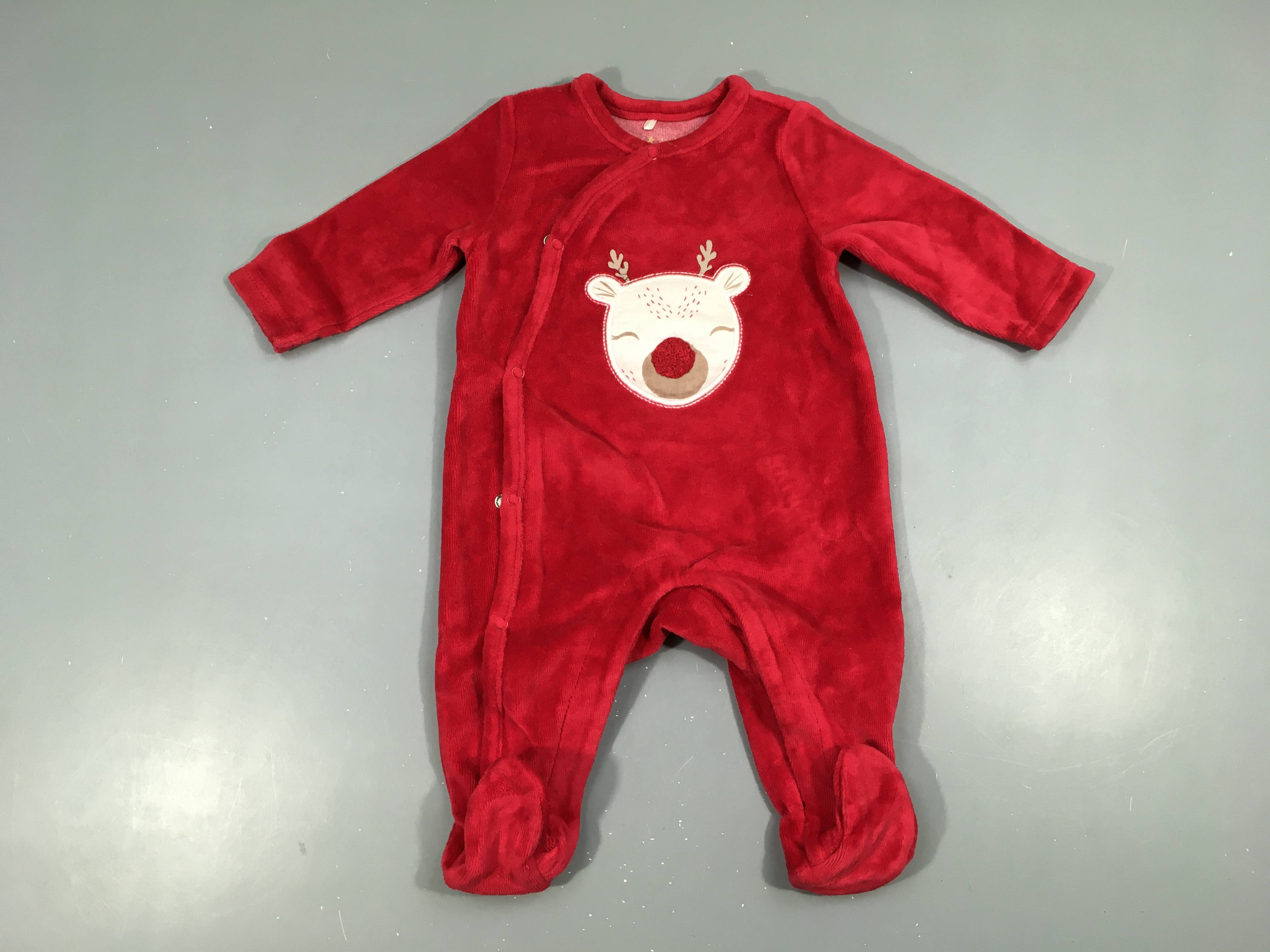 Pyjama velours rouge renne