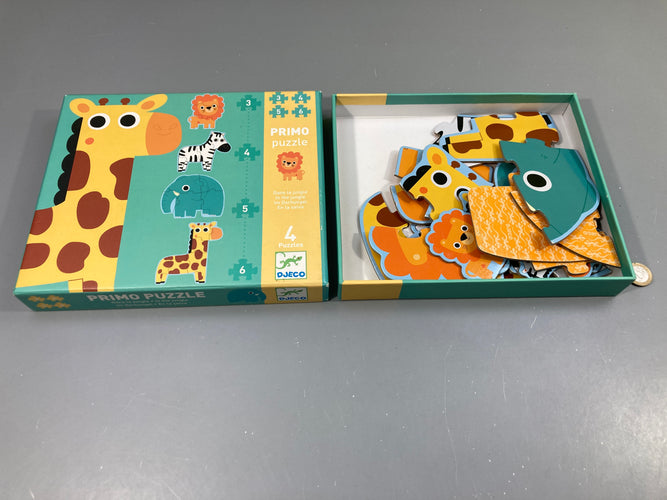 Primo Puzzle Dans la jungle Complet! Une pièce plus usée, moins cher chez Petit Kiwi