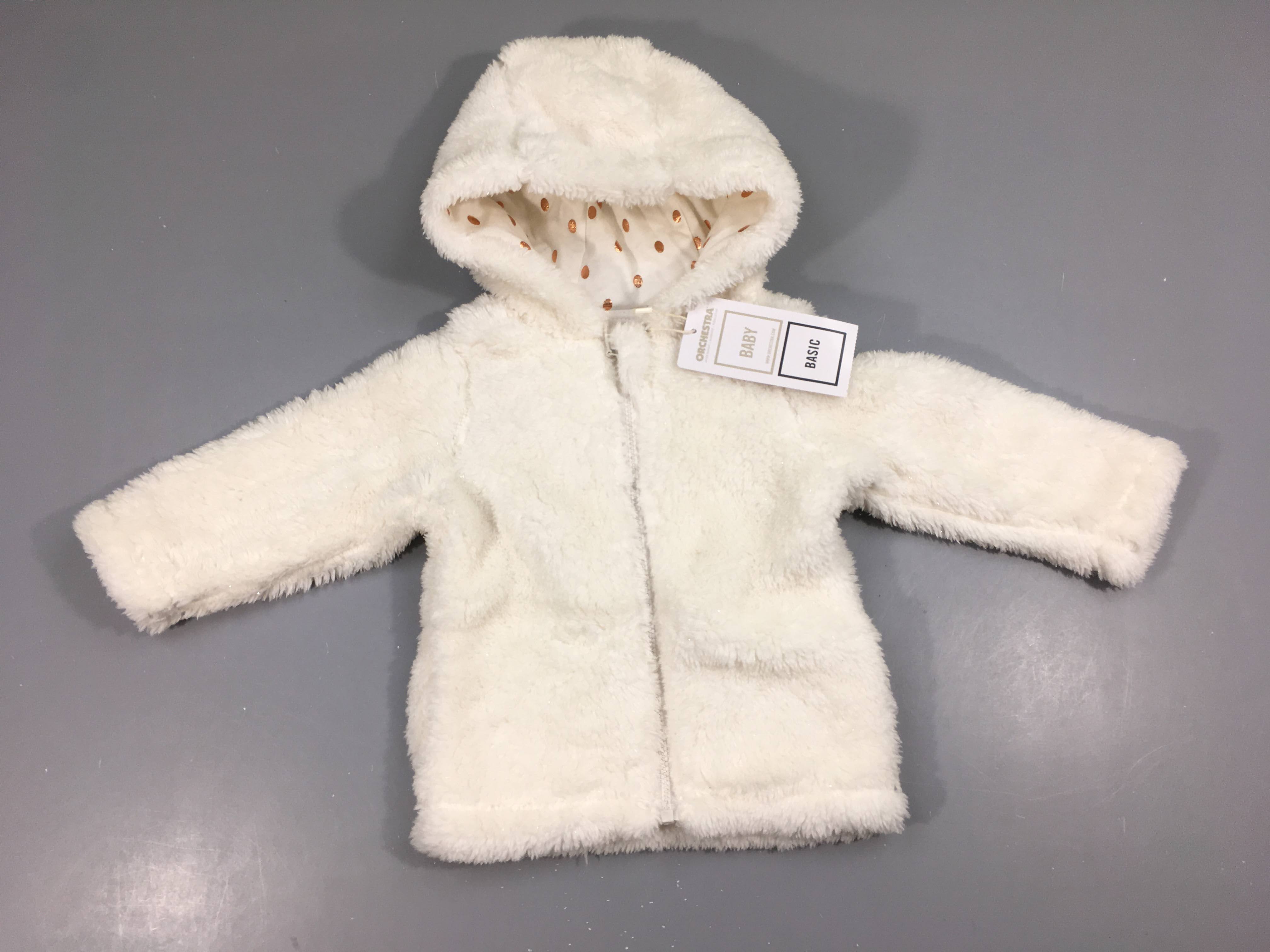Neuf-veste peluche blanche doublée jersey