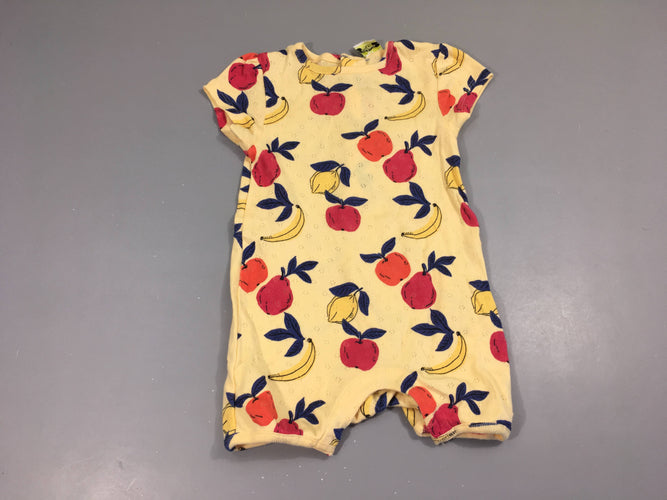Combishort molleton ajouré jaune fruits, moins cher chez Petit Kiwi