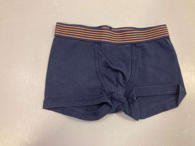 Boxer marine ceinture rayée orange (tille estimée, pas d'étiquette), moins cher chez Petit Kiwi