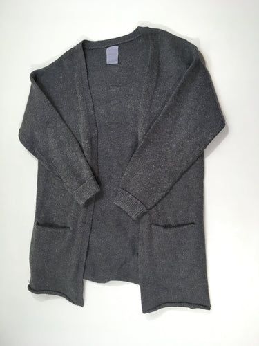 Gilet long sans boutons gris foncé, bouloché, moins cher chez Petit Kiwi