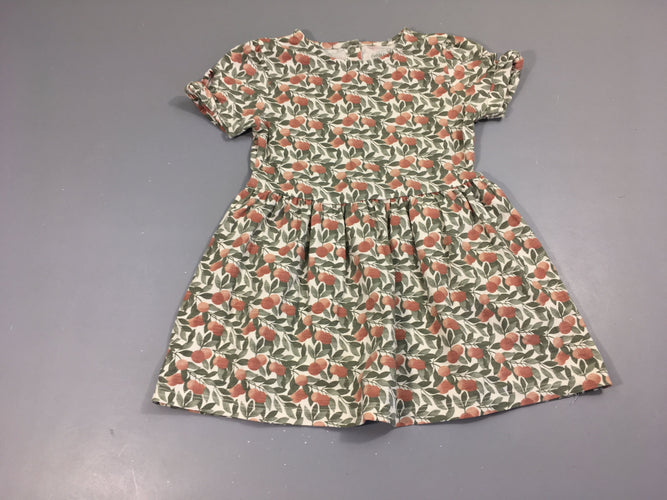 Robe m.c jersey blanc flammé fruits, moins cher chez Petit Kiwi