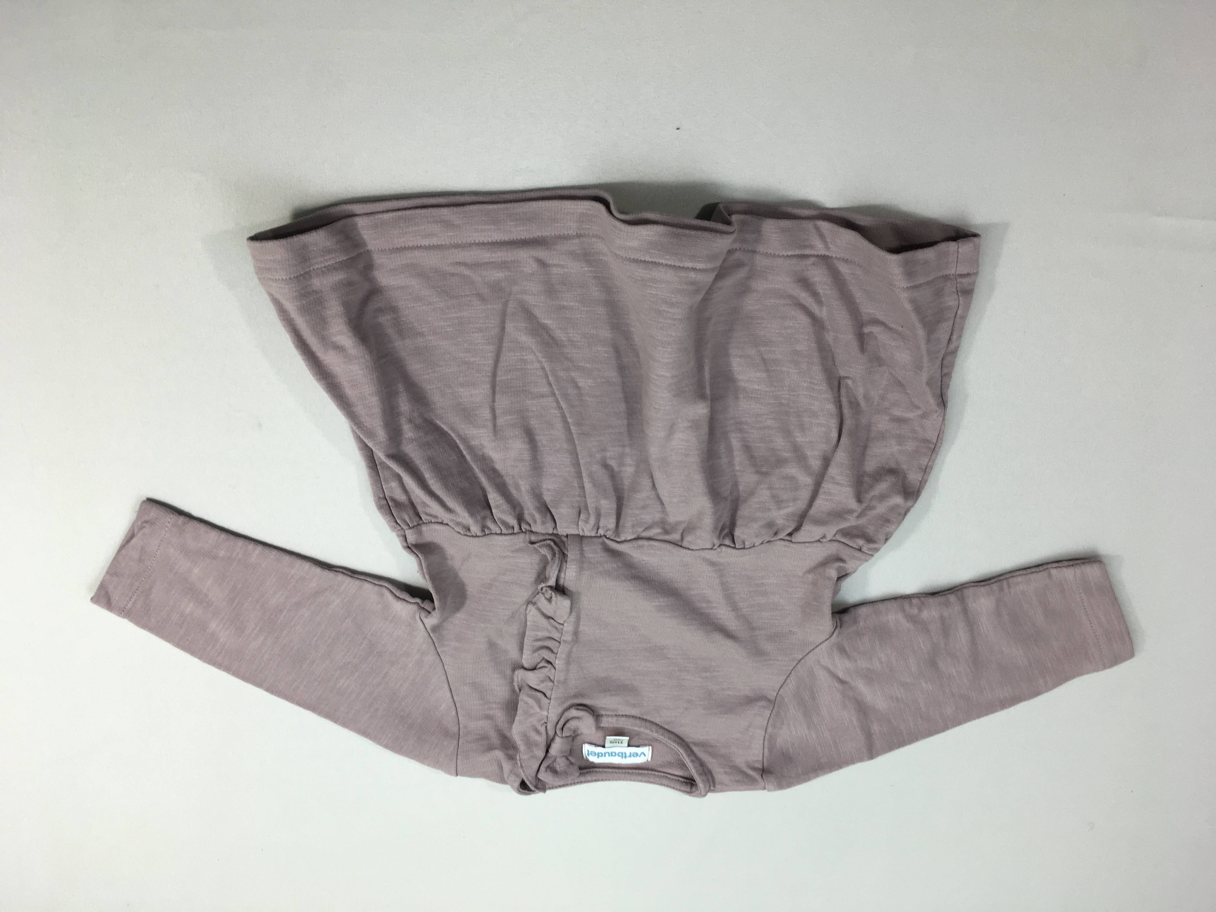 Robe m.l molleton parme flammé noeuds