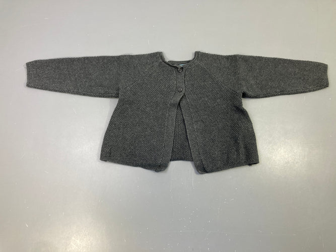 Gilet tricot gris foncé texturé, moins cher chez Petit Kiwi