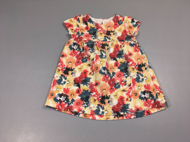 Robe m.c molleton texturé fleurs, moins cher chez Petit Kiwi