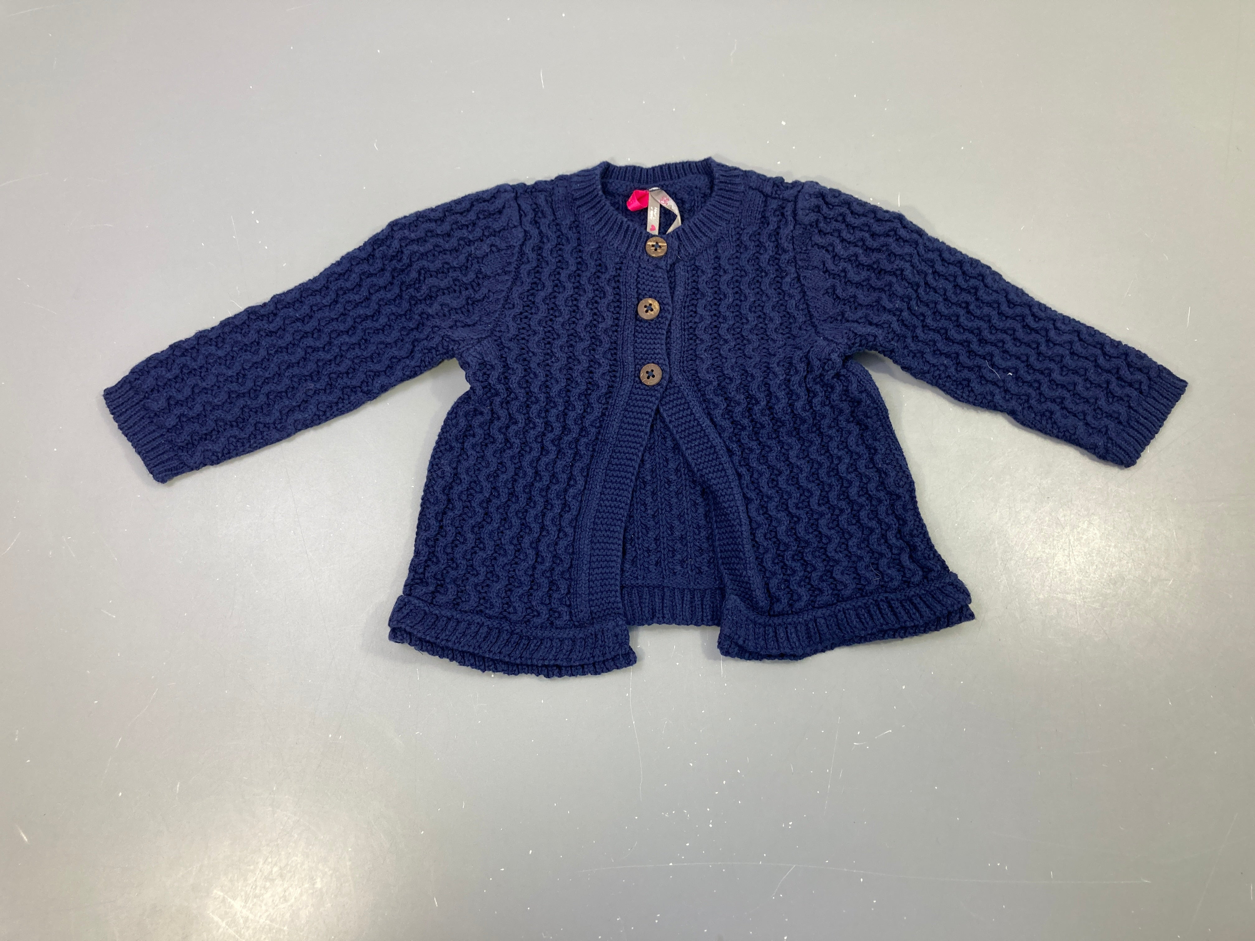 Gilet tricot torsadé bleu marine