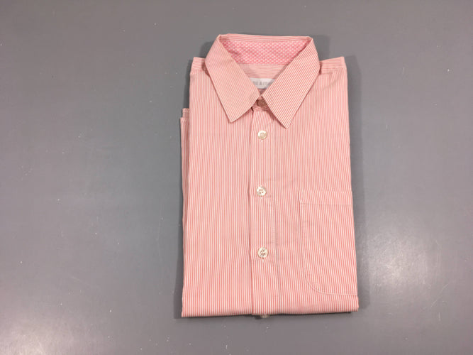 Chemise m.l rose pâle lignée rose, moins cher chez Petit Kiwi