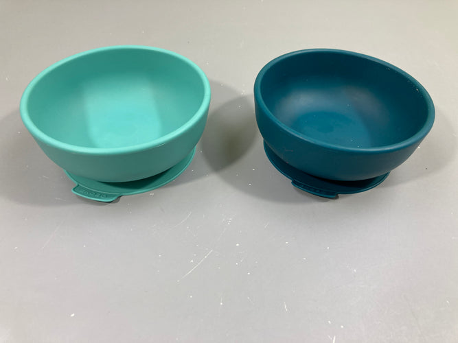 2 Bols bleus en silicone Ekobo, moins cher chez Petit Kiwi