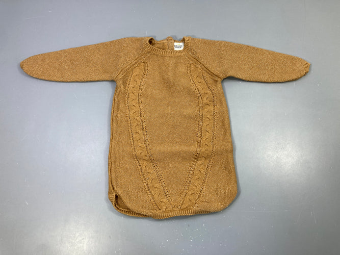 Robe pull caramel irisé torsadée, moins cher chez Petit Kiwi