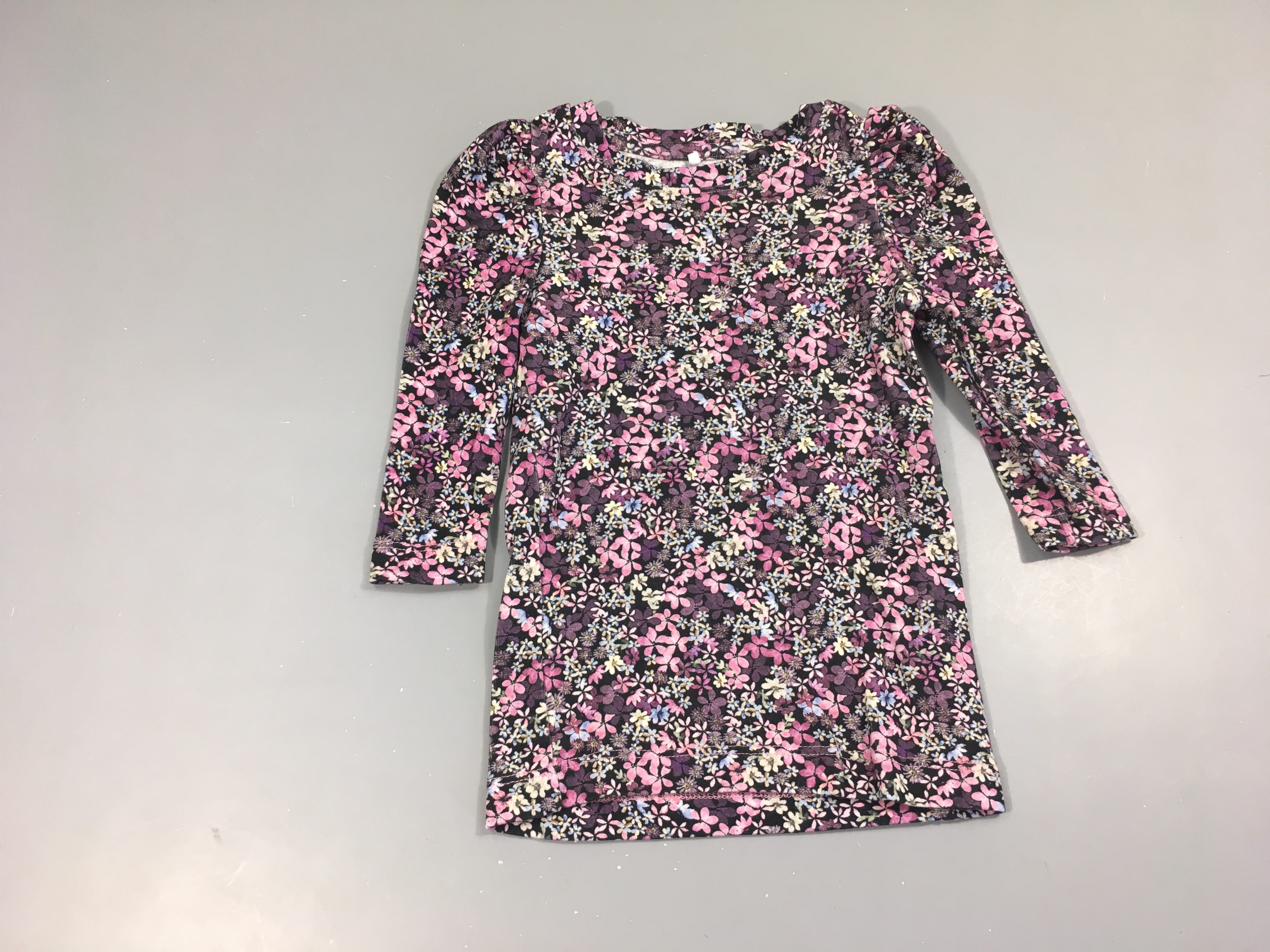 Robe m.l molleton mauve fleurs