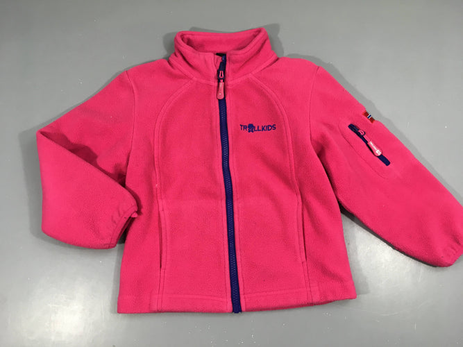Polar zippé rose Trollkids, moins cher chez Petit Kiwi