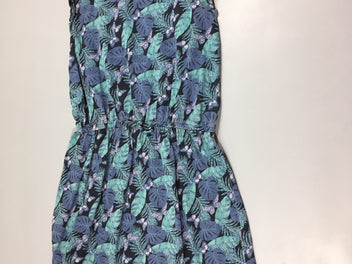 Robe m.c jerey bleu foncé feuillage