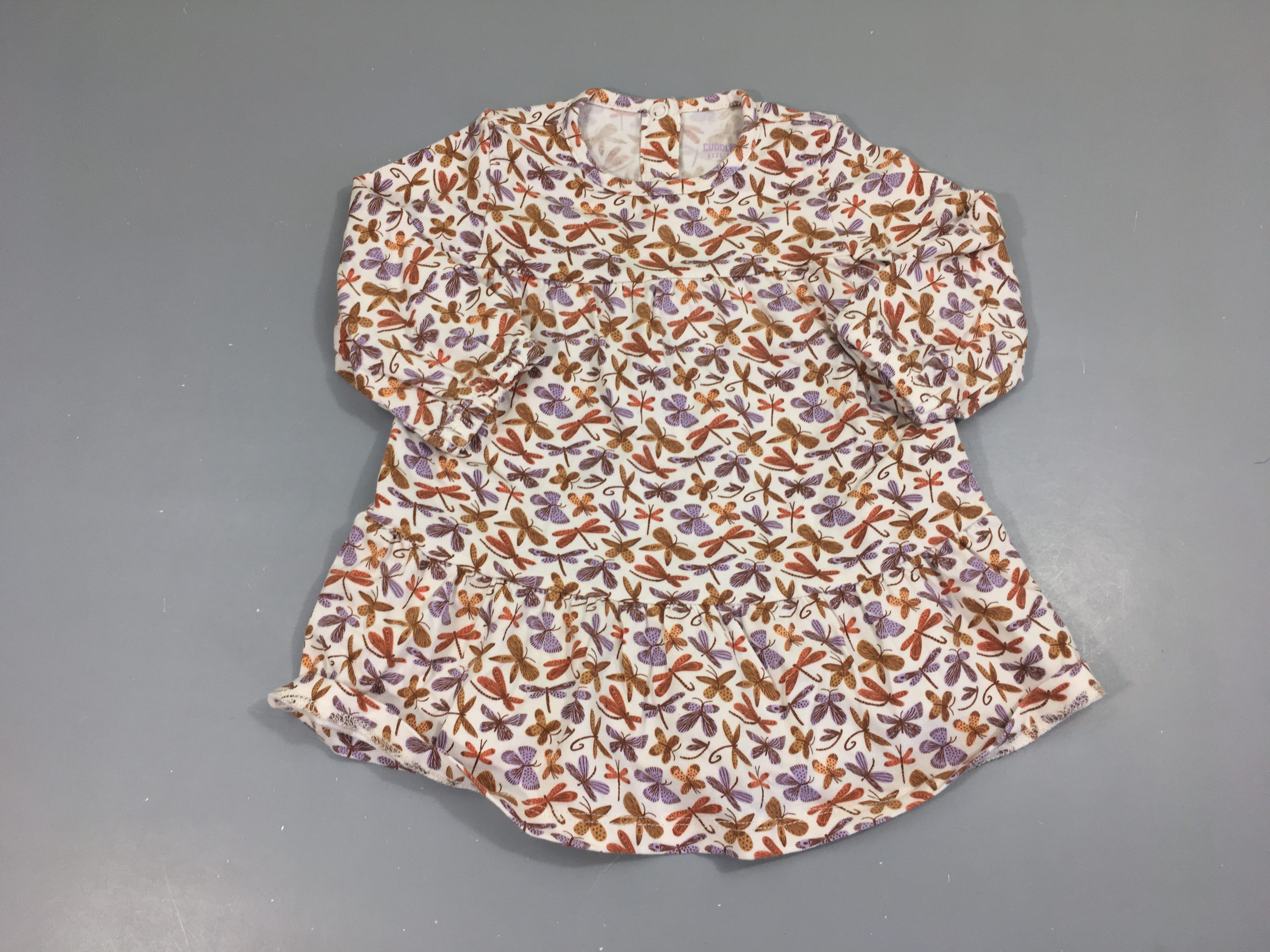 Robe m.l jersey blanc libellules