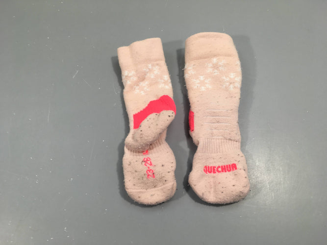 Chaussettes épaisses roses, P 23-26, boulochées, moins cher chez Petit Kiwi