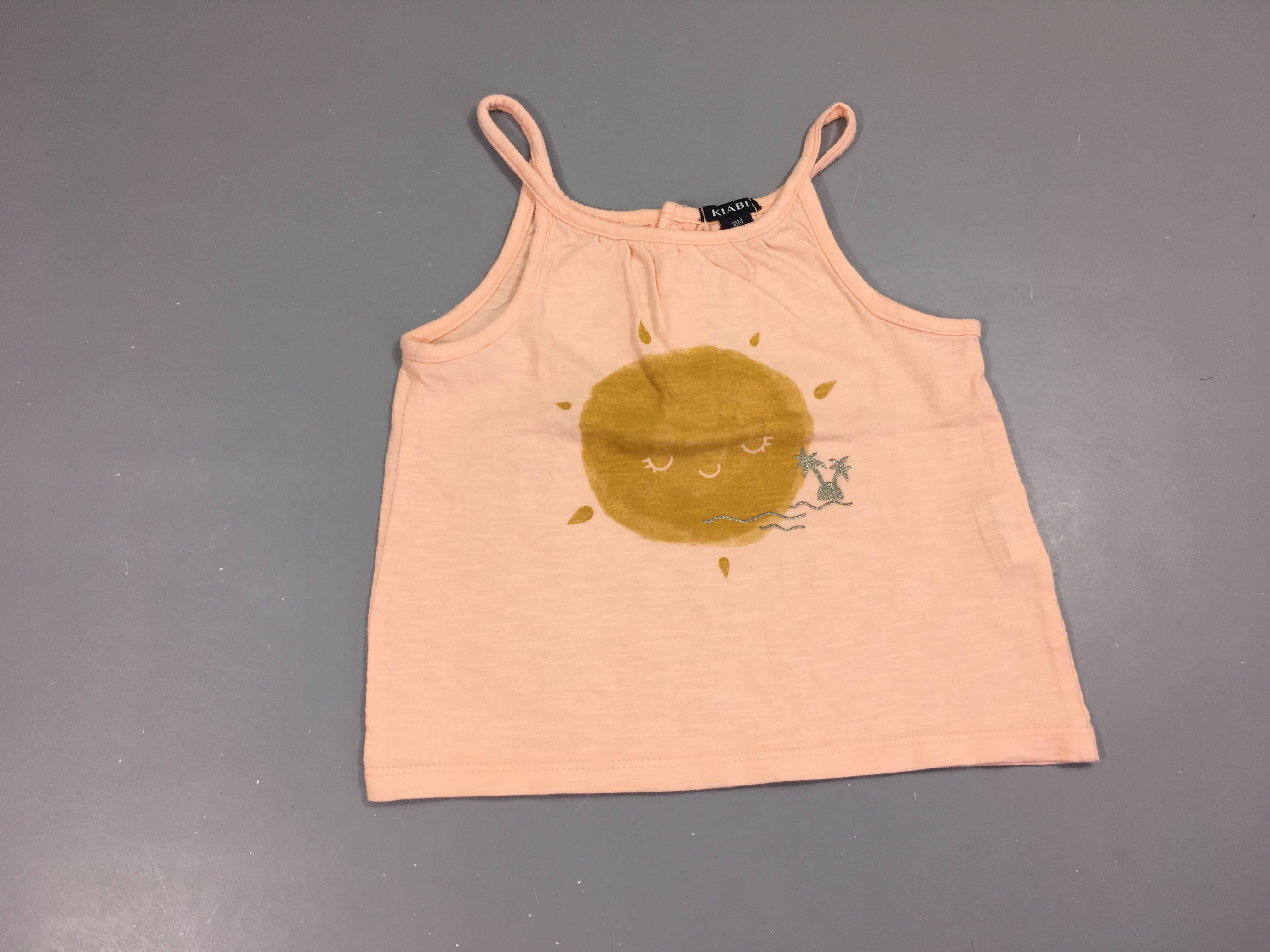 Top fines bretelles rose flammé soleil