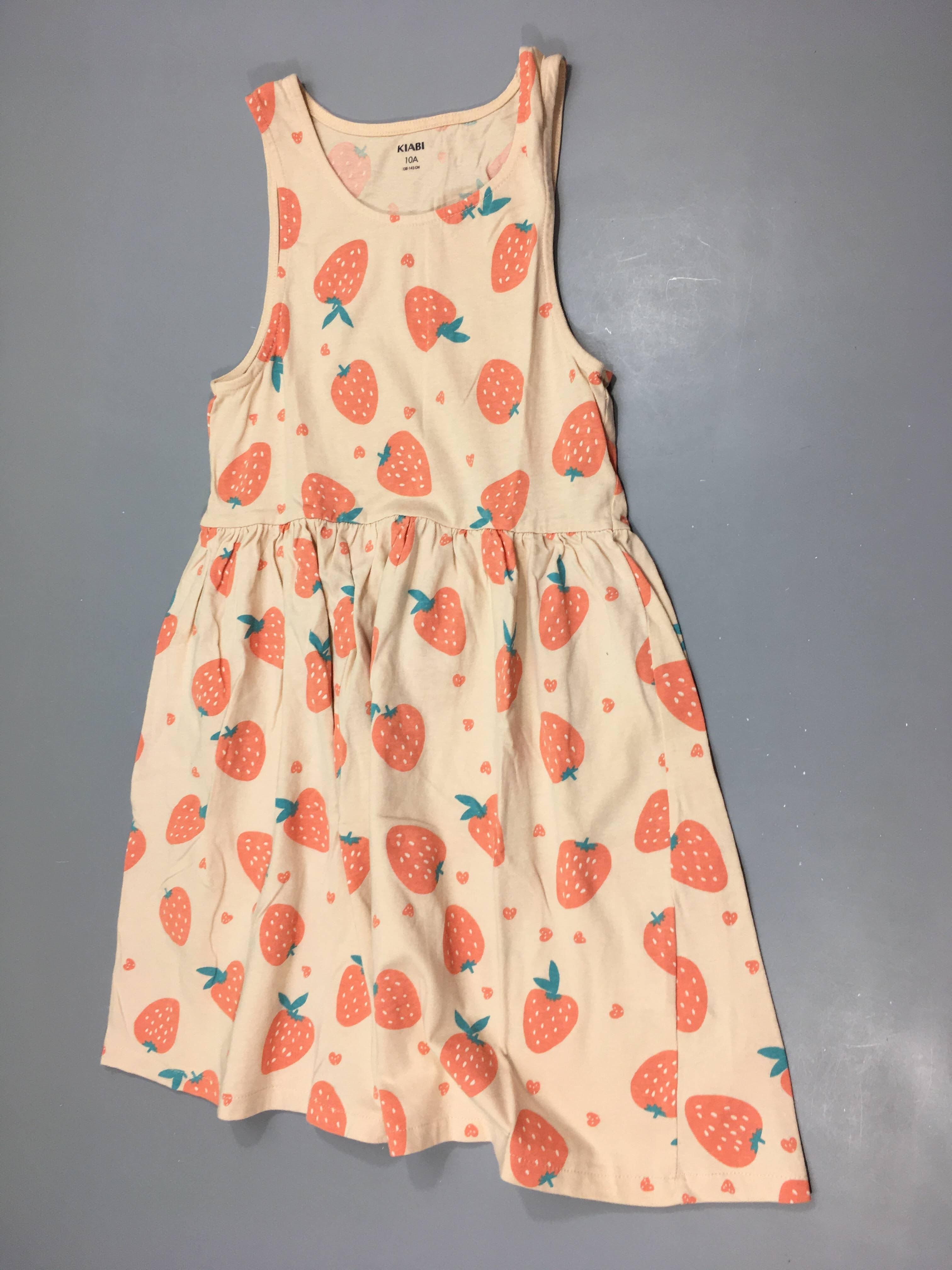 Robe s.m jersey rose pâle fraises, légèrement bouloché