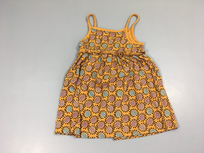 Robe jersey camel fleurs, moins cher chez Petit Kiwi