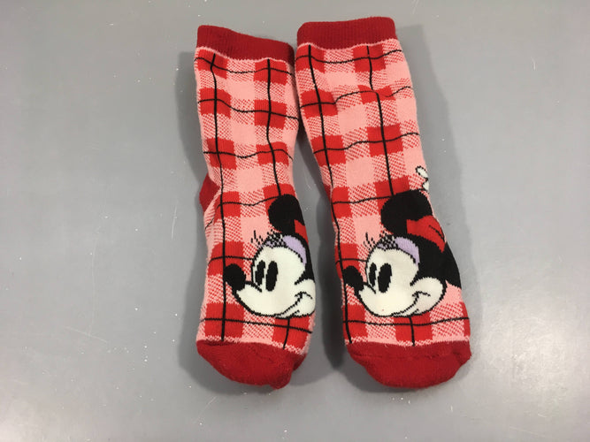 Chaussettes épaisses rouges Minnie, P 27-30, moins cher chez Petit Kiwi