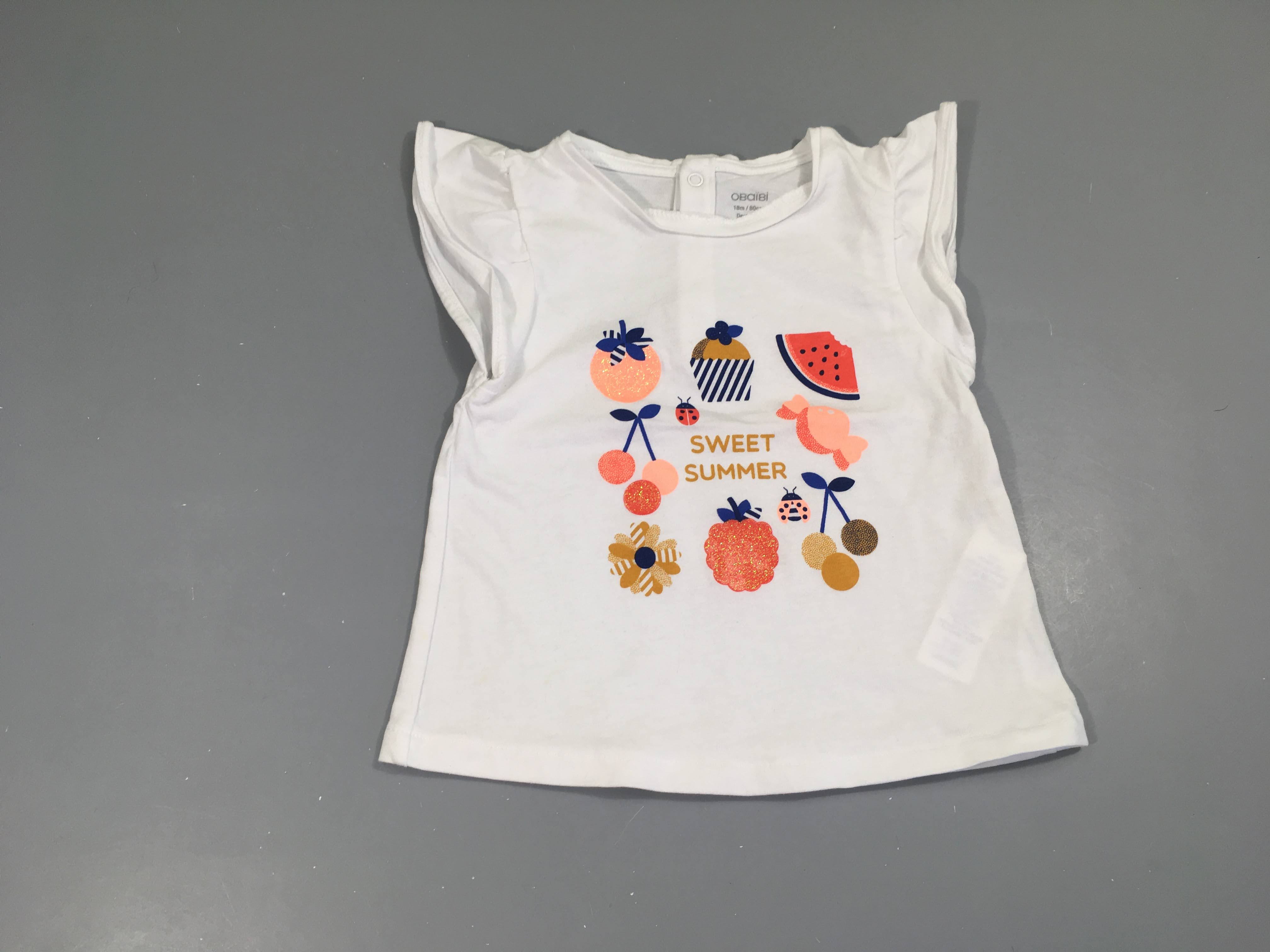 T-shirt m.c blanc flammé Summer