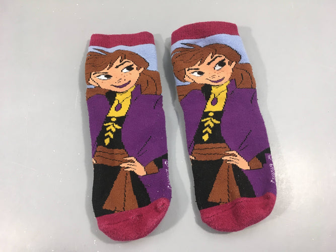 Chaussettes épaisses mauves anti-dérapant, princesse disney P 23-26, moins cher chez Petit Kiwi