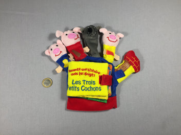 Marionette-livre  Les 3 petits cochons