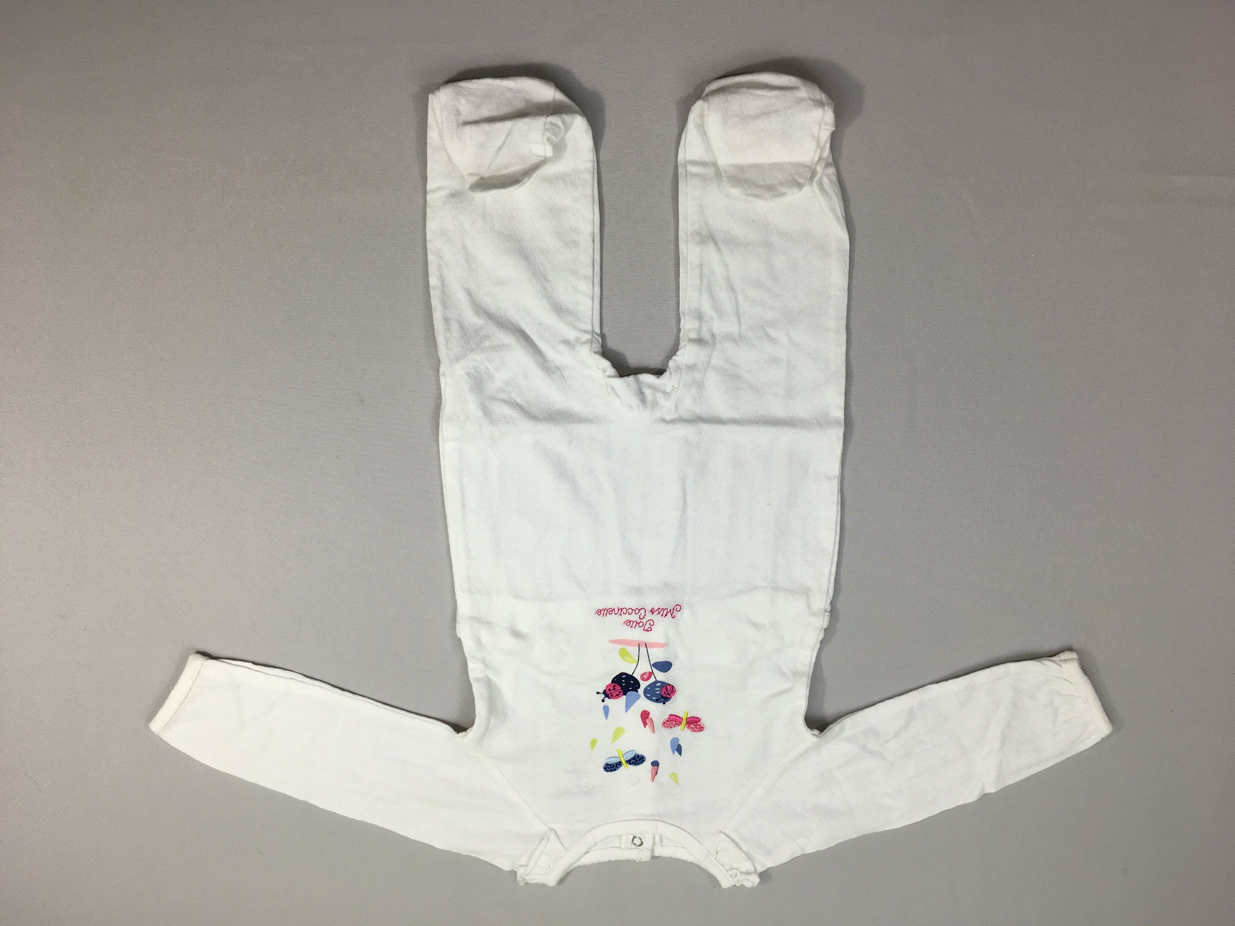 Pyjama jersey texturé blanc papillons