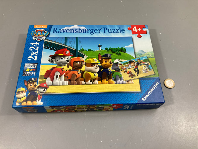 Puzzle Paw Patrol 2x24pcs +4a Complet!, moins cher chez Petit Kiwi