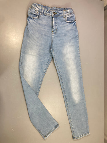 Jeans skinny bleu clair, effet délavé à l'avant, moins cher chez Petit Kiwi