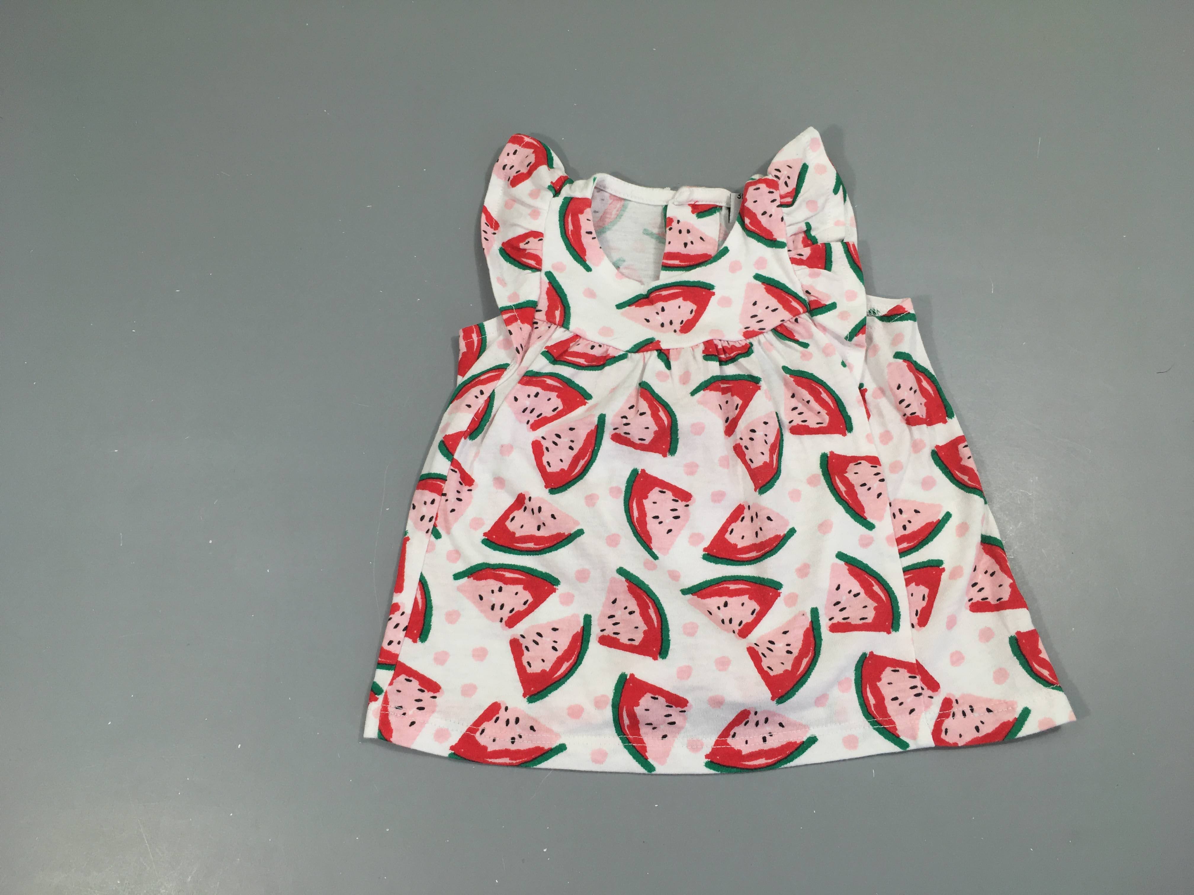 Robe s.m jersey blanc pastèques