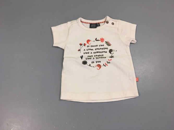 T-shirt m.c blanc cameleon, moins cher chez Petit Kiwi